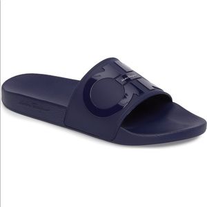 ferragamo slides blue